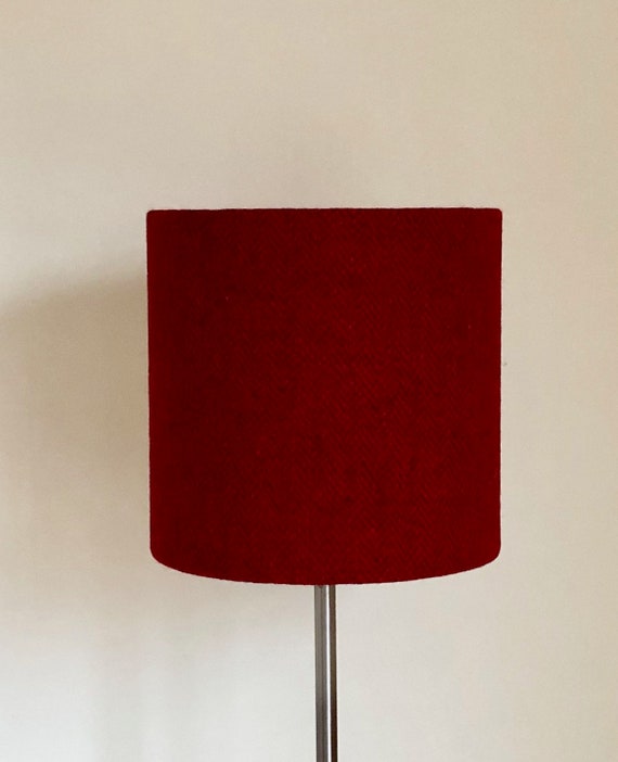 Harris Tweed Lampshade In Red Herringbone Lamp Shade Table Etsy