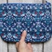 Liberty Strawberry Thief Makeup Bag, Cosmetics Purse, Pencil Case. William Morris Blue Fabric. Travel, Storage Wallet. Flower Zipper Pouch.