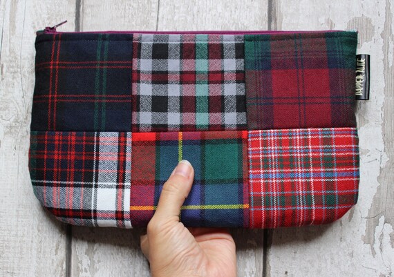 Patchwork Tartan Makeup Purse Cosmetic Bag or Pencil Case. | Etsy