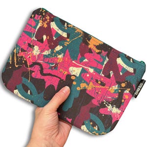 Estuche con cremallera, neceser o estuche para lápices con diseño de grafiti. Monedero con cremallera de estilo urbano. Monedero con estampado urbano retro único. Regalo para patinadores.