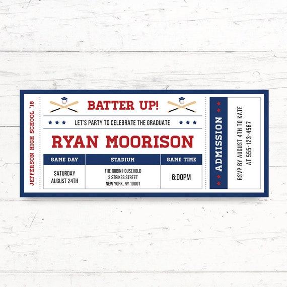 BIRTHDAY PARTY INVITATIONS Football Theme Personalised Ticket Style Sky Blue