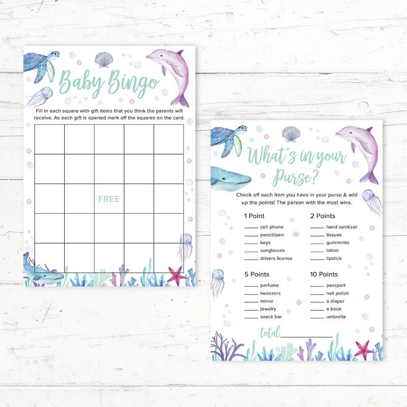 Ocean Animals Printable Baby Shower Couples Shower 6 Games - Etsy