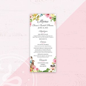 Menu Card Baby Shower Indian Bridal Shower Custom Printable Menu Birthday Party Printable Spanish Moroccan Wedding Arabian Dinner