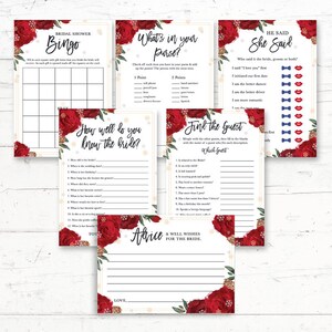 Christmas Winter Snow Bridal Shower Printable Games Package - Etsy