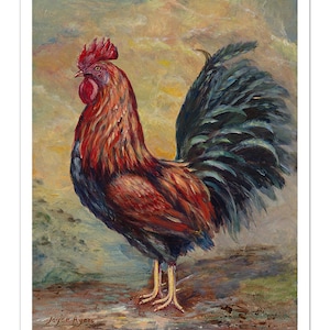 gift - rooster art prints- kitchen Giclee art- chicken art prints- rooster prints- woman gift- chicken art for Kitchen