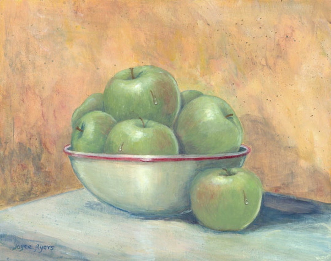 Fruit Printsgreen Apples Prints Kitchen Wall Art Fruit Etsy Singapore