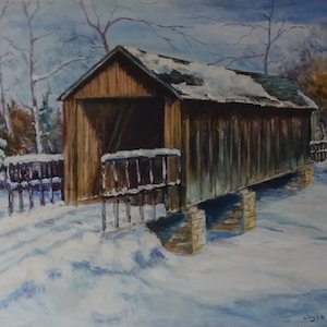 gift -covered bridge in Missouri art decor- giclee landscape art print- art print- covered bridge prints-historic - birthday gift