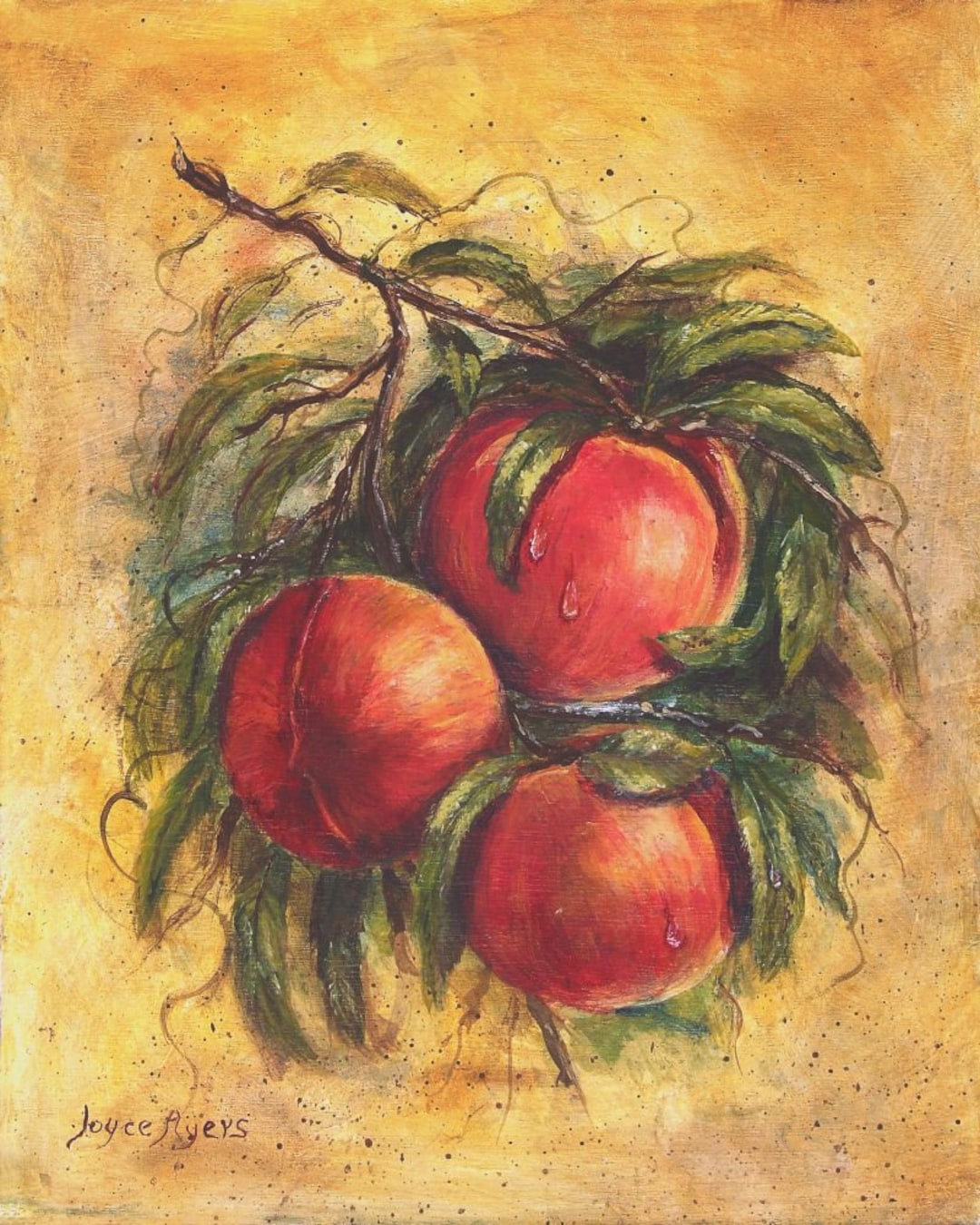 Fruit Art Printsfruit Wall Decor Fruit Wall Art Peach Prints Kitchen