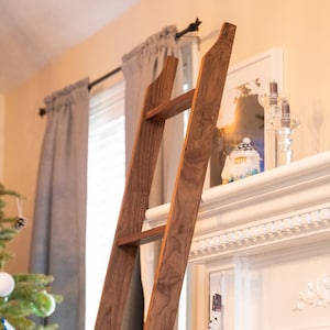 Blanket  / Towel ladder rack in solid black walnut
