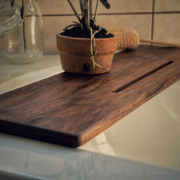 Minimalist Walnut bath caddy