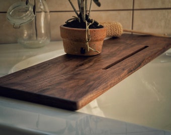 Minimalist Walnut bath caddy