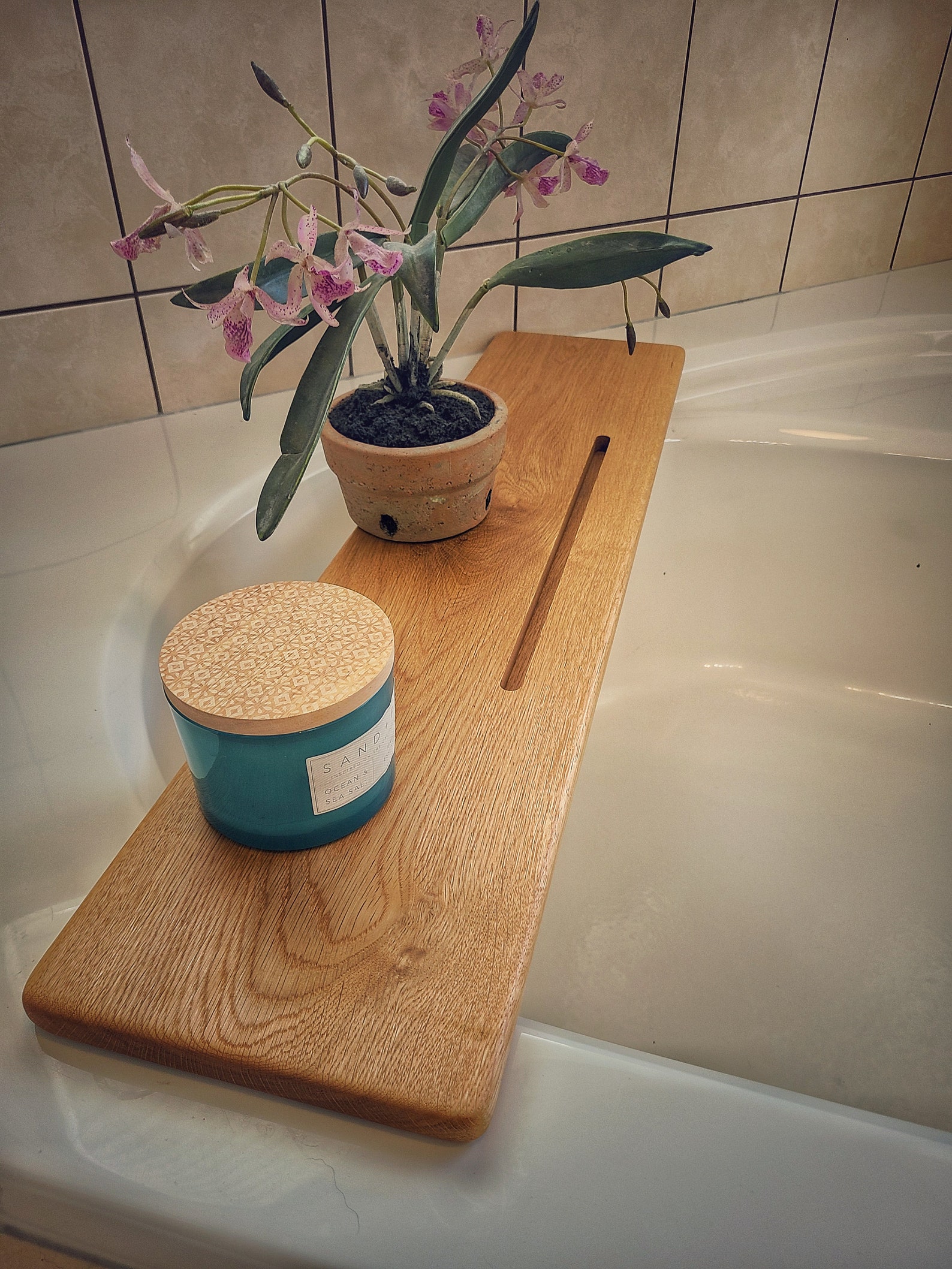 Minimalist White Oak Bath Caddy Etsy