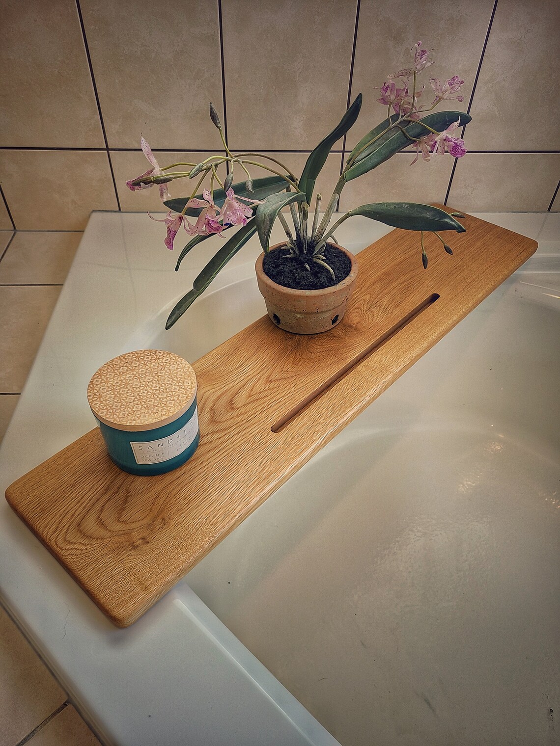 Minimalist White Oak Bath Caddy Etsy