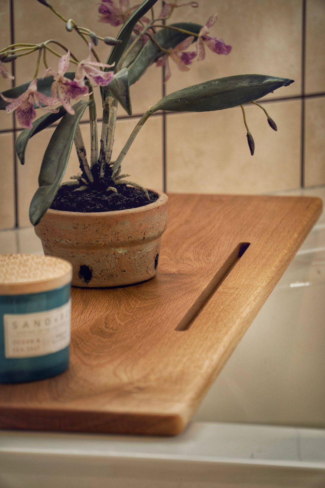 Minimalist White Oak Bath Caddy Etsy