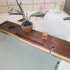 Live edge walnut bath caddy image 3