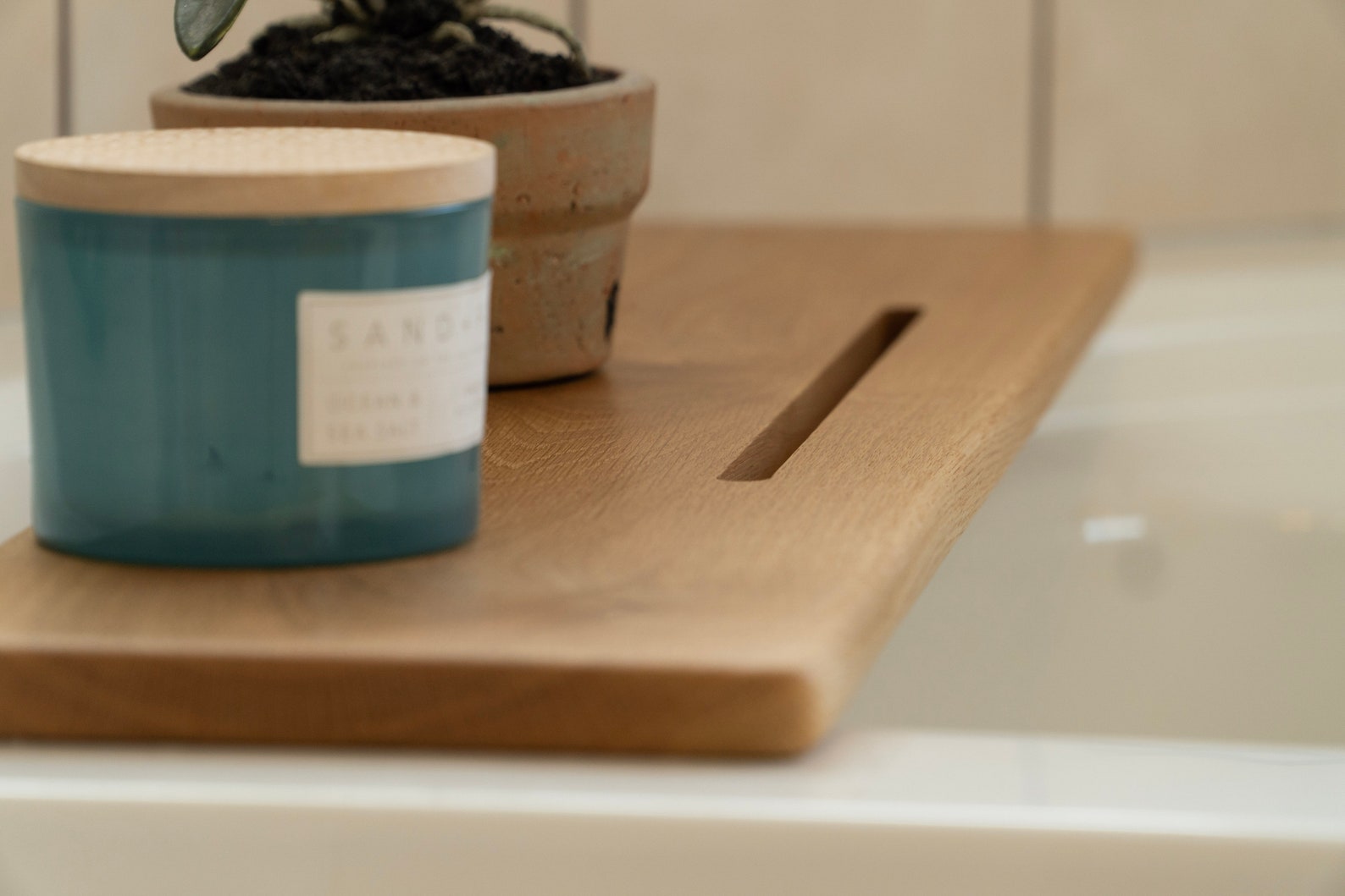 Minimalist White Oak Bath Caddy Etsy Canada