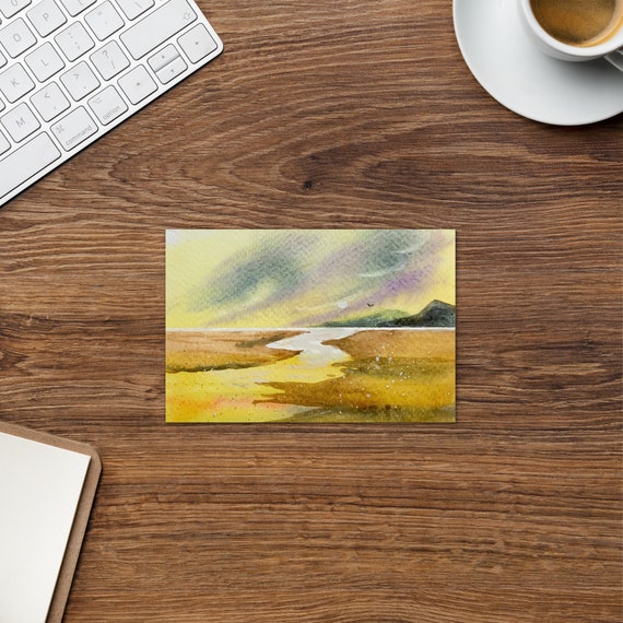 Greeting Card Watercolor Painting Landscape Greeting Card Landscape Painting