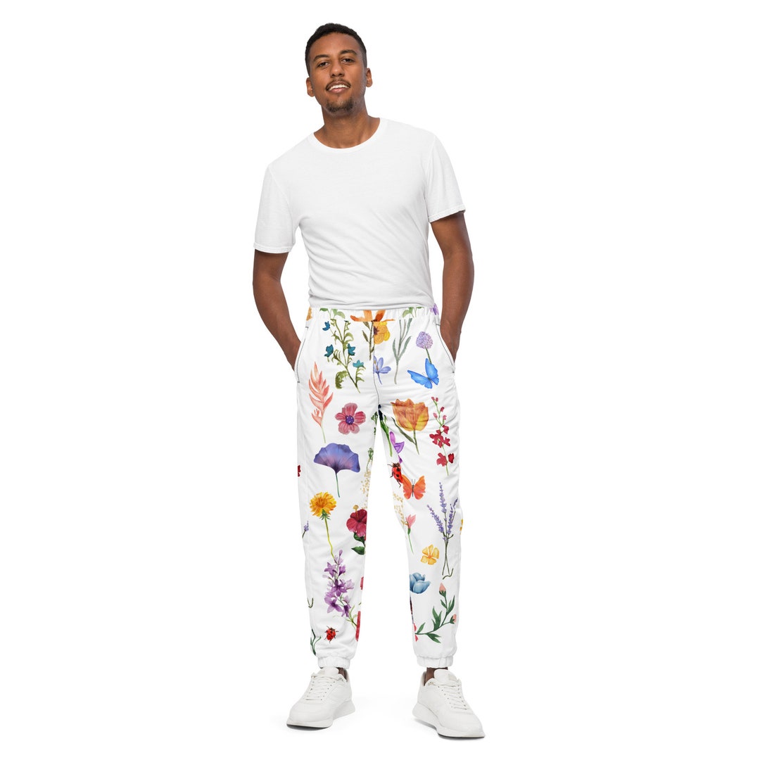 Vintage Pastel Floral Print Men's Joggers