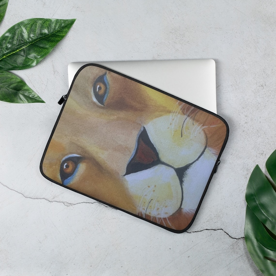 Laptop Sleeve Lion Painting Watercolor Laptop Sleeve Watercolor Lion