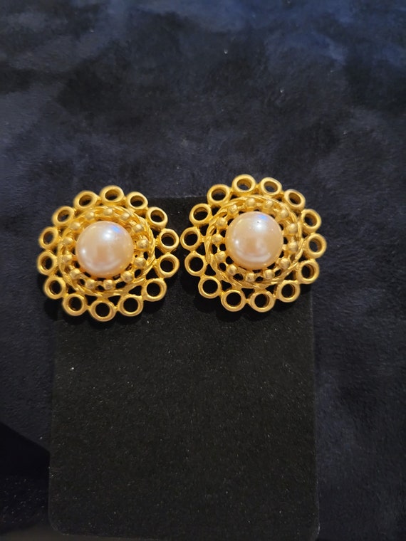 Gold and Pearl Earrings