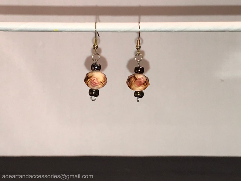 Tan Earring and Bracelet Set
