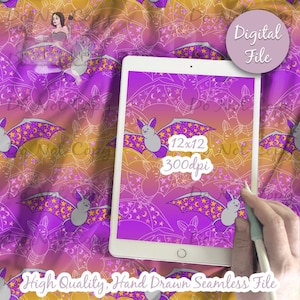 Fledermäuse, digitales Papier, nahtloses Halloween-Muster, Fledermaus Muster, bunte nahtlose Muster, digital druckbares Scrapbook Papier, Vampir