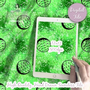 Golf Ball Neon Splatter Digital Paper, Seamless Pattern, Golf ball Beach Fabric download, Sports Illustrated Digital Scrapbook Paper