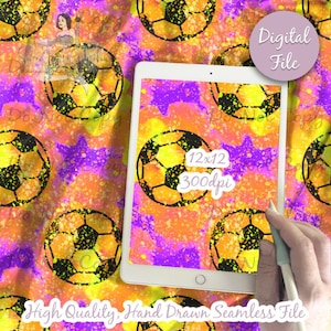 Soccer Neon Splatter Digital Paper, Seamless Pattern, Soccer Fabric download, Sports Illustrated Digital Scrapbook Paper