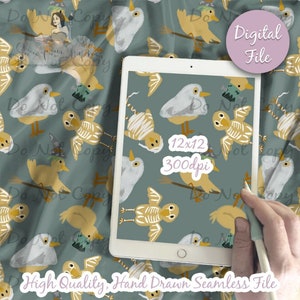 Chick Halloween Seamless Pattern, chickens farm animal Halloween, Witchy Magical Spooky Chicken Digital Sublimation Printable Scrapbook