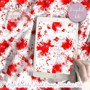 Blood Splatter Seamless Pattern / Horror Spatter digital seamless / Halloween printable scrapbooking paper or digital fabric design