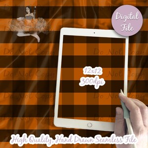 Buffalo Plaid Orange Digital Paper - Seamless Pattern, Flannel plaid Fabric, Printable Scrapbook paper download