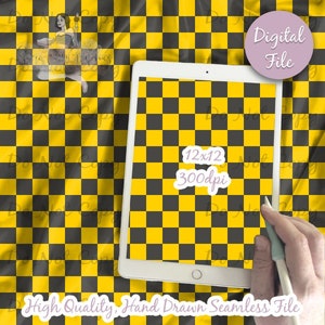 Magic School Checkered Gray Yellow Digital Paper - Seamless Potter Pattern, Plaid Fabric, Checkers Printable Scrapbook paper download