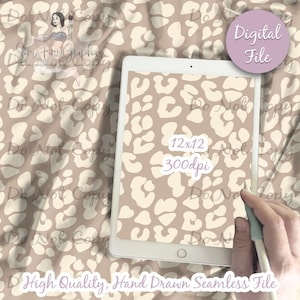 Leopard Cheetah Print Digital Paper, Seamless Pattern for fabric and scrapbook paper, neutral muted abstract cheetah print