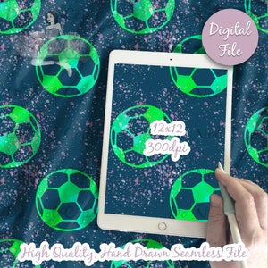Soccer Neon Splatter Digital Paper, Seamless Pattern, Soccer Fabric download, Sports Illustrated Digital Scrapbook Paper