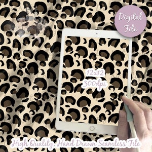 Leopard Cheetah Print Digital Paper, Seamless Pattern for fabric and scrapbook paper, neutral muted abstract cheetah print