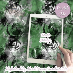 Green Swirls Grunge Paint Texture Seamless Design Pattern / Distressed Abstract pattern for fabric scrapbooking paper