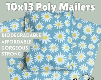 Daisy Poly Bags, 10x13 polymailers, Poly mailer bag, Shipping bags for small business, floral polymailer, cute mailer supply, eco-friendly