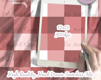 Pink Checkered Digital Paper - Seamless Pattern, plaid Checkers Fabric, Printable Scrapbook paper download