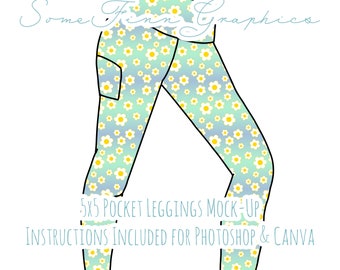 Leggings Mock-Up / Legging Mock Up / Digital Mock up for clothing, pants, kids, baby, adult / Photoshop and PNG / Instructions Included