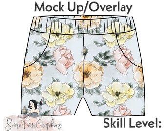 Short Mock-Up / Short Mock Up / Digital Mock up pour vêtements bébé tout-petit enfants shorties / PNG / Instructions incluses