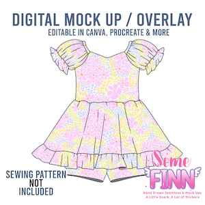 Puff Sleeve Top and Shorts Mock-Up / Skirt Mock Up / Digital Mock up for clothing skirts flair / PNG / Summer Outfit Mock Up