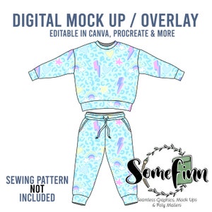 Sweat Pants and Sweatshirt Mock-Up / Joggers Sweater Mock Up / Digital Mock up for clothing shirt kids baby / PNG