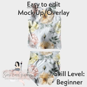 Realistic Tank and Bummies Mock-Up / Textile Mock Up / Editable from mobile / Digital Mock up / Png files / Instructions Included