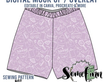 Maquette de short / Maquette courte / Maquette numérique pour vêtements bébé tout-petit enfants shorts / PNG