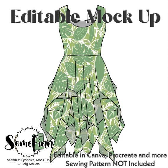 Sleeveless Kerchief Dress Mock-up / Flowy Handkerchief Dress Mock up / Dress  Digital Mock up for Clothing / PNG - Etsy