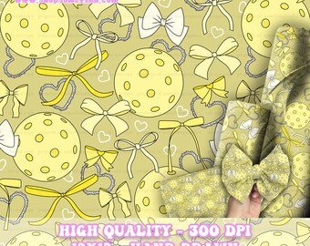 Pickle Ball and bows Digital Paper, Seamless Pattern, pickleball Fabric download, Sports Illustrated Digital Scrapbook Paper, girly bow art