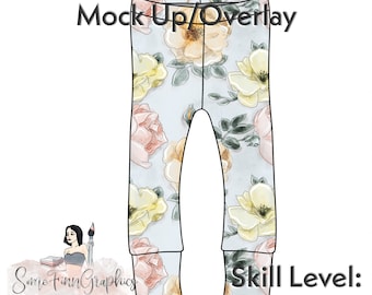 Leggings Mock-Up / Legging Mock Up / Digital Mock up for clothing, pants, kids, baby, adult / PNG / Instructions Included