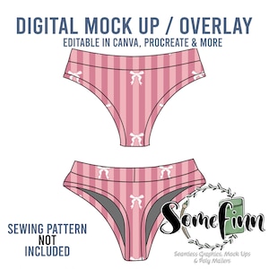 Underklädesmodell / Thong Cheeky Mockup / Digital Mockup för kläder / Damunderkläder PNG