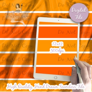 Swim Safe Orange Stripes Digital Paper, Seamless Stripe Pattern, Fabric Download, Bold Neon Striped, Digital Printable Scrapbook paper
