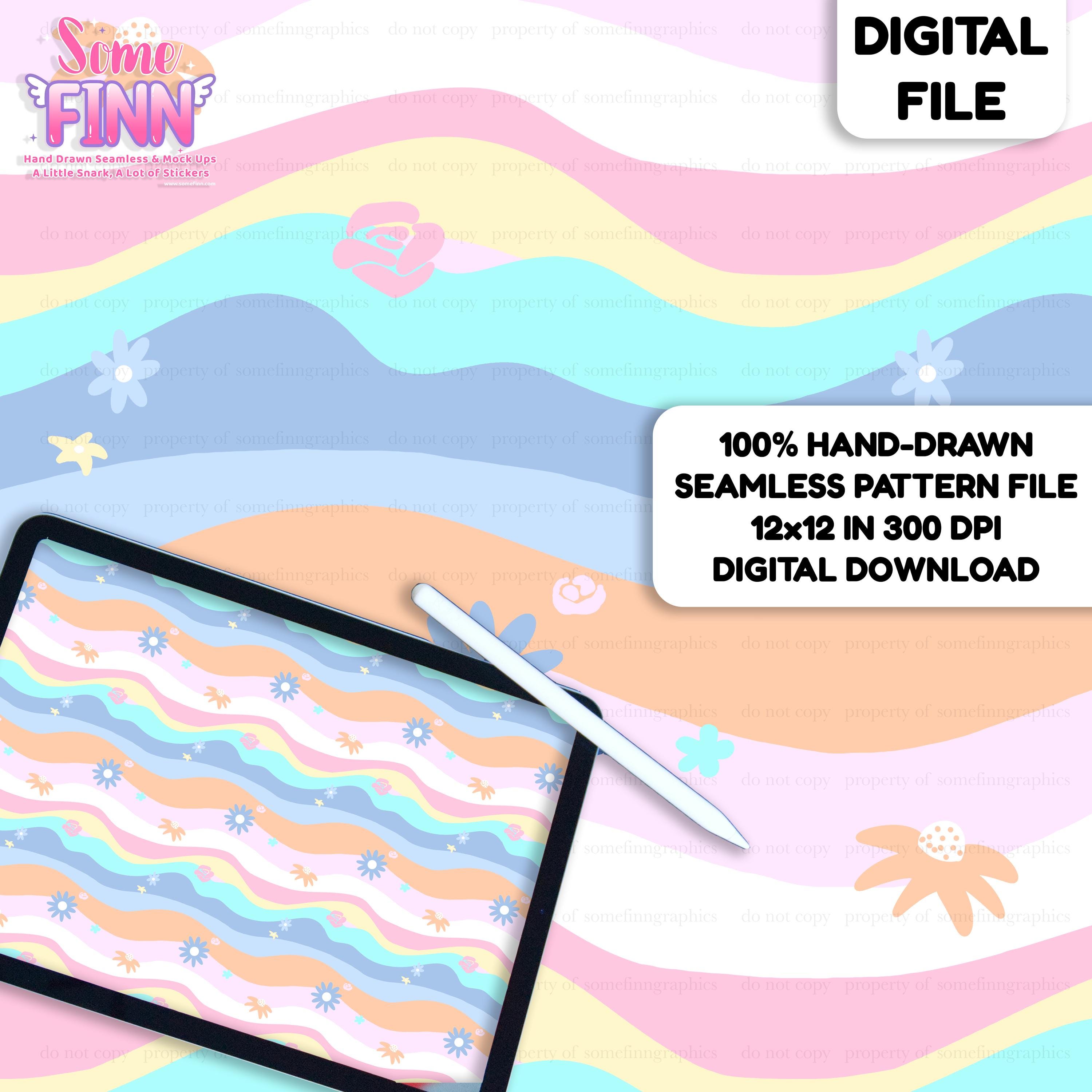 Pastel Wavy Stripe Seamless Pattern Repeating Fabric Design Digital ...